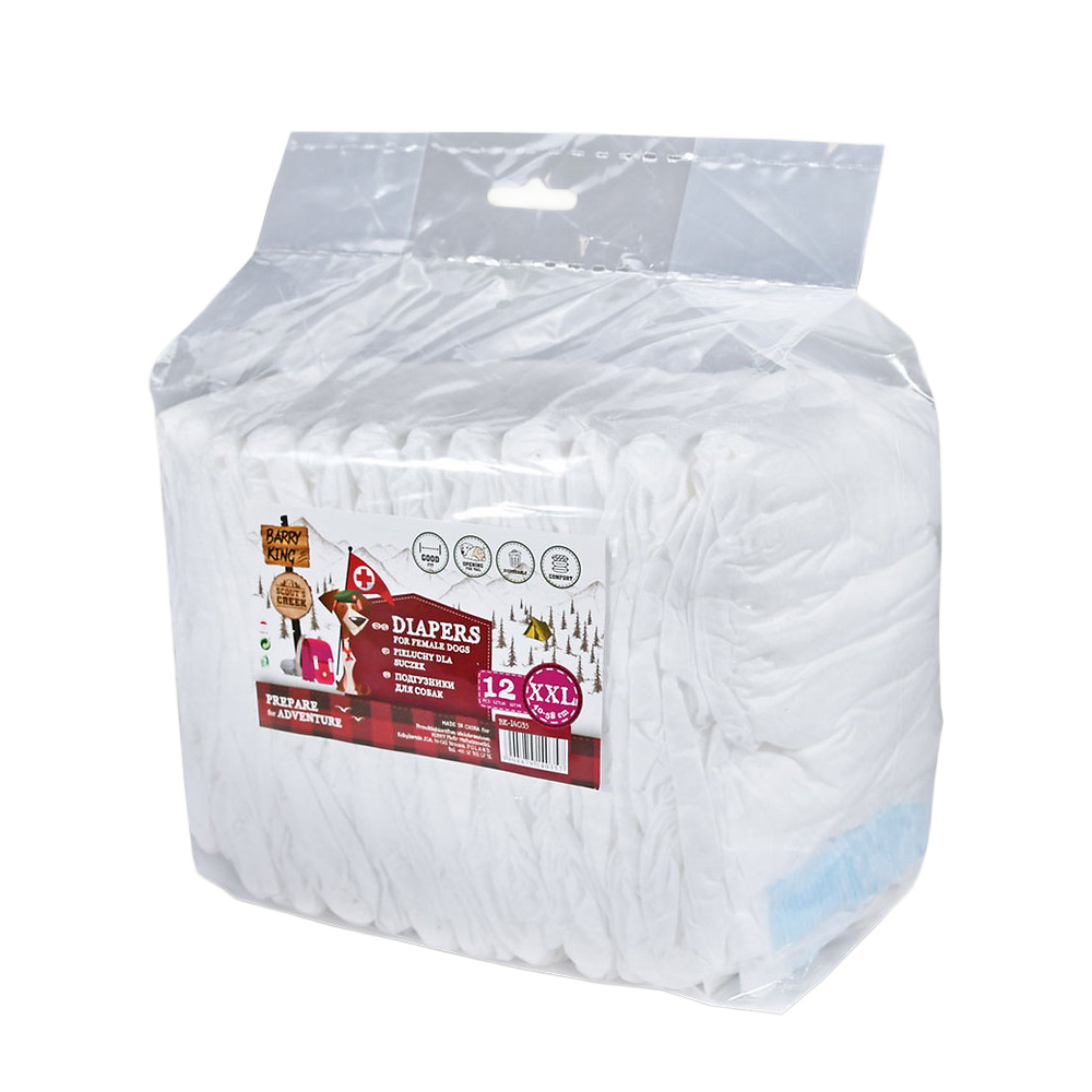 Barry King Pieluchy Pampersy dla Psa Suczki XXL 40-58cm 12szt.